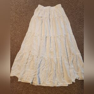SHEIN White Tiered Maxi Skirt